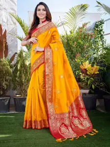 LeeliPeeri Designer Woven Design Zari Silk Blend Chanderi Saree