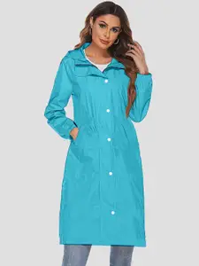 CAMISON Women Waterproof & Reversible Hooded Rain Jacket