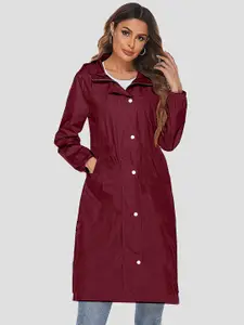 CAMISON Women Waterproof & Reversible Hooded Rain Jacket