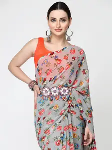 ISHQY Floral Pure Georgette Saree