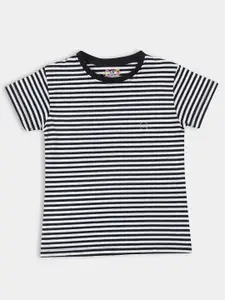 PAMPOLINA Striped Round Neck Short Sleeves Top