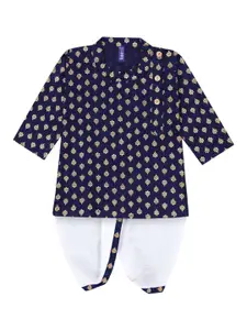 BAESD Boys Paisley Printed Regular Straight Kurta with Dhoti Pants