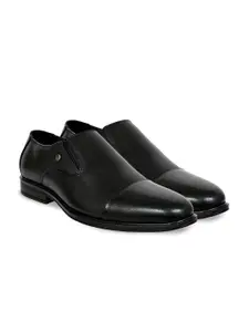 Allen Cooper Men Textured Leather Formal Slip-On Shoes