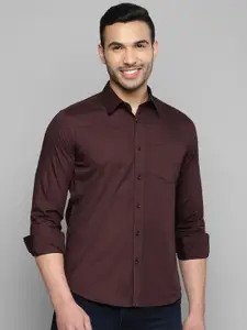 Allen Cooper Classic Spread Collar Curved Cotton Casual Shirt