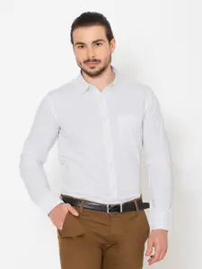 Allen Cooper Classic Spread Collar Curved Cotton Formal Shirt