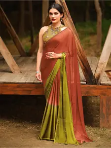 Saree mall Ombre Sequinned Poly Chiffon Sarees