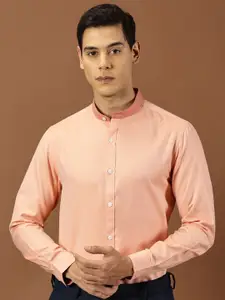 INVICTUS Original Slim Fit Mandarin Collar Oxford Weave Cotton Formal Shirt