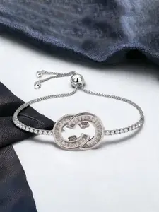 LUCKY JEWELLERY Silver-Plated Wraparound Bracelet
