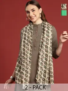 Anouk Pack Of 2 Printed Cotton Scarf