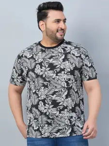 AUSTIVO Plus Size Floral Printed Round Neck Regular Fit T-shirt
