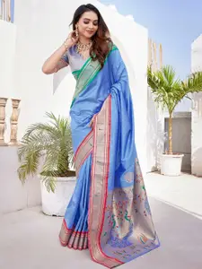 LeeliPeeri Designer Woven Design Zari Silk Blend Designer Chanderi Saree