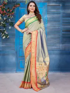 LeeliPeeri Designer Ethnic Motifs Zari Silk Blend Chanderi Saree