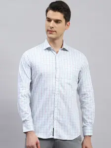 Monte Carlo Grid Tattersall Checked Comfort Cotton Opaque Casual Shirt