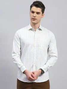 Monte Carlo Comfort Grid Tattersall Checks Opaque Checked Cotton Casual Shirt