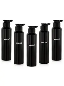 NIRLON Black 5 Pieces Stainless Steel Solid Water Bottle 1L