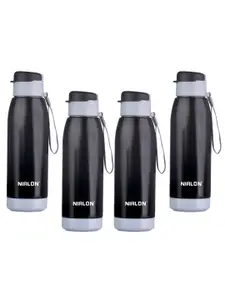 NIRLON Black  4 Pieces Stainless Steel Solid Water Bottle 750 ml