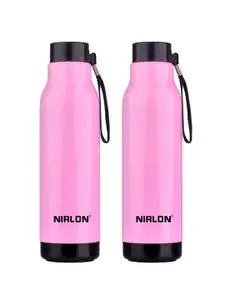 NIRLON Pink 2 Pieces Stainless Steel Solid Water Bottle 480 ml