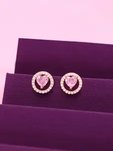 KAI JEWEL 925 Sterling Silver Rhodium-Plated Cubic Zirconia Studded Studs Earrings