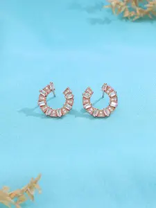 KAI JEWEL 92.5 Sterling Silver Rhodium-Plated Cubic Zirconia Studded Studs Earrings