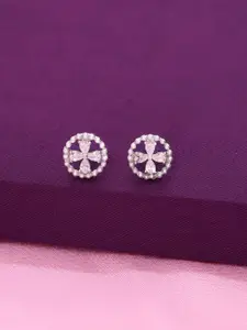 KAI JEWEL 925 Sterling Silver Rhodium-Plated Cubic Zirconia Studded Studs Earrings