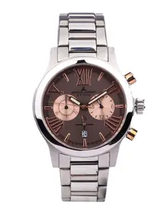 Jacques Lemans Men Printed Dial & Stainless Steel Bracelet Style Straps Analogue Chronograph Watch