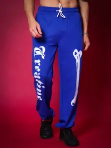WEARDUDS Men Typography Printed Relaxed Fit Mid Rise Joggers