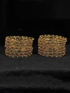 NMII Set Of 26 Gold-Plated CZ-Studded Bangles