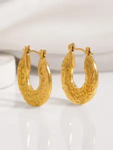 Rubans Gold-Plated Geometric Hoop Earrings