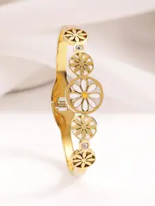 Rubans Voguish Women Handcrafted Gold-Plated Bangle-Style Bracelet