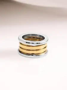 Rubans Voguish 18KT Gold-Plated Stainless Steel Tarnish Free Waterproof Finger Ring