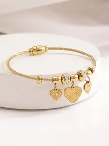 Rubans Voguish 18KT Gold Plated Stones Studded Tarnish Free Bangle-Style Bracelet