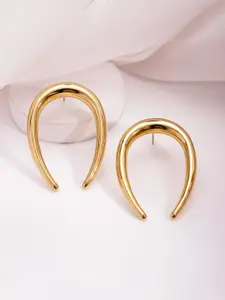 Rubans Voguish Rubans 18KT Gold Plated Stainless Steel Tarnish Free Waterproof Demi-Fine Hoop Earrings