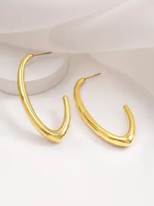 Rubans Voguish Rubans 18K Gold Plated Stainless Steel Tarnish-Free Waterproof Demi-Fine Hoop Earrings