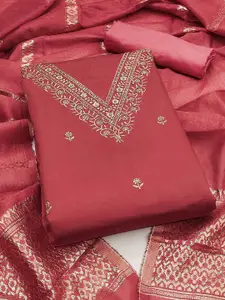 Peachmode Floral Embroidered Unstitched Dress Material