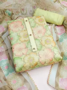 Peachmode Printed Organza Unstitched Dress Material