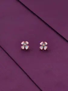 KAI JEWEL  925 Sterling Silver Rhodium-Plated Floral Studs