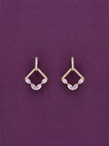 KAI JEWEL Gold-Plated 92.5 Sterling Silver Contemporary Drop Earrings