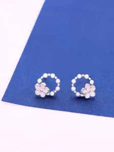 KAI JEWEL 925 Sterling Silver Rhodium-Plated Freshwater Pearls Beaded Studs Earrings