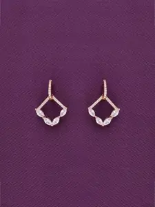 KAI JEWEL 925 Sterling Silver Rhodium-Plated Cubic Zirconia Studded Drop Earrings