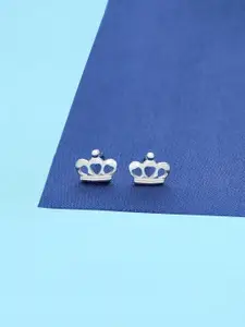 KAI JEWEL 925 Sterling Silver Rhodium-Plated Little Princess Studs Earrings