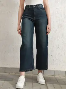 Hubberholme Women Relaxed Fit Pure Cotton High-Rise Light Fade Jeans