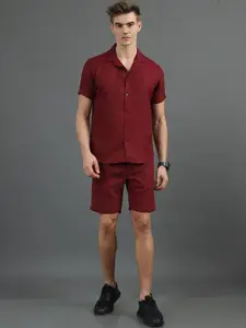 Bushirt Woven Design Shirt With Shorts