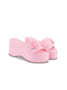 Shoetopia Girls Colourblocked Wedge with Buckles