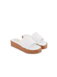 Shoetopia Girls Striped Flatform Sandals with Buckles