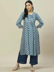 Rangriti Geometric Printed Ankle Length Straight Kurta