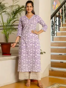 Nayo Floral Printed V Neck Straight Kurta