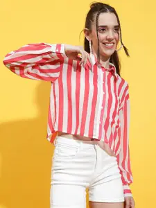 Oxolloxo Comfort Semi Sheer Striped Casual Shirt