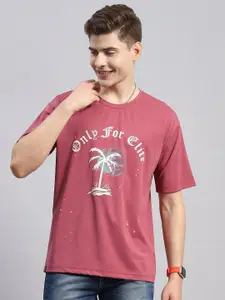 Monte Carlo Round Neck Typography Printed Tropical Cotton T-shirt