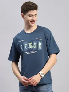 Monte Carlo Round Neck Typography Printed Cotton T-shirt