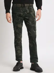 THE BEAR HOUSE Men Camouflage Printed Cotton Slim Fit Cargos Trousers
